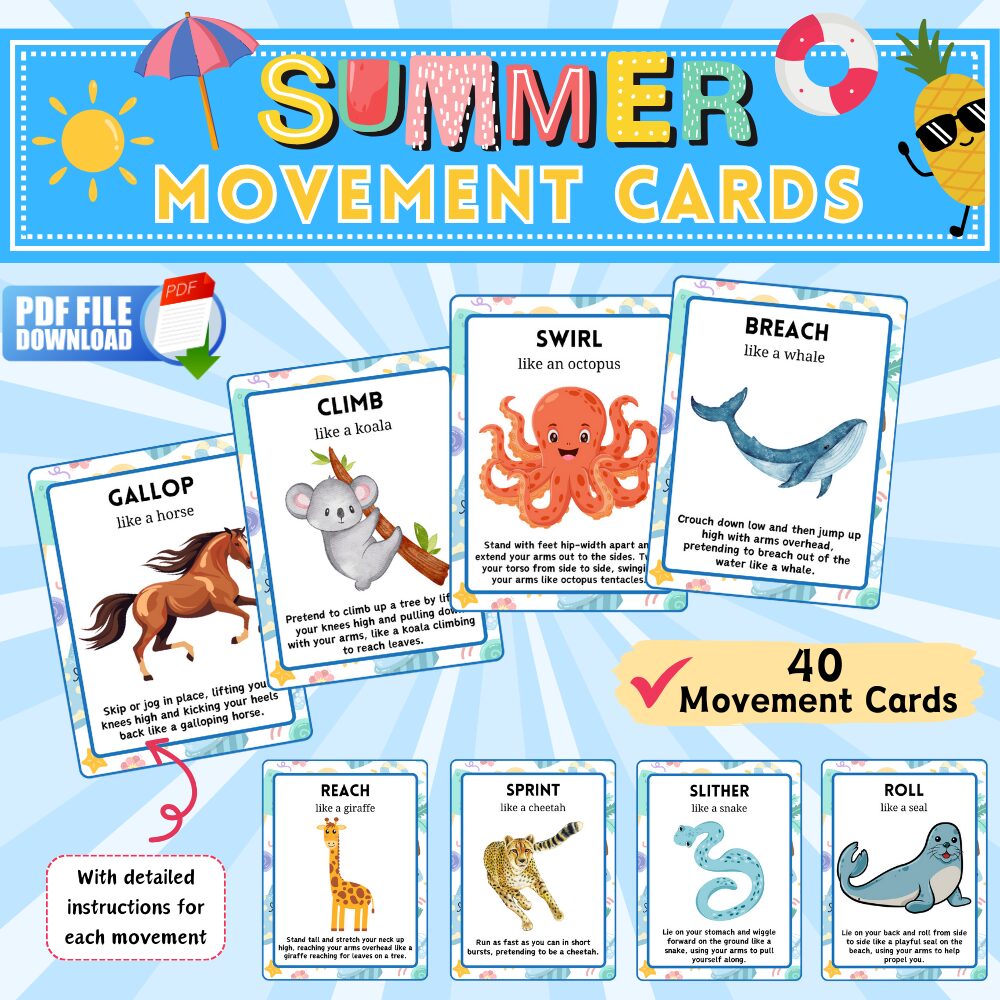 Summer Movement Cards For Kids