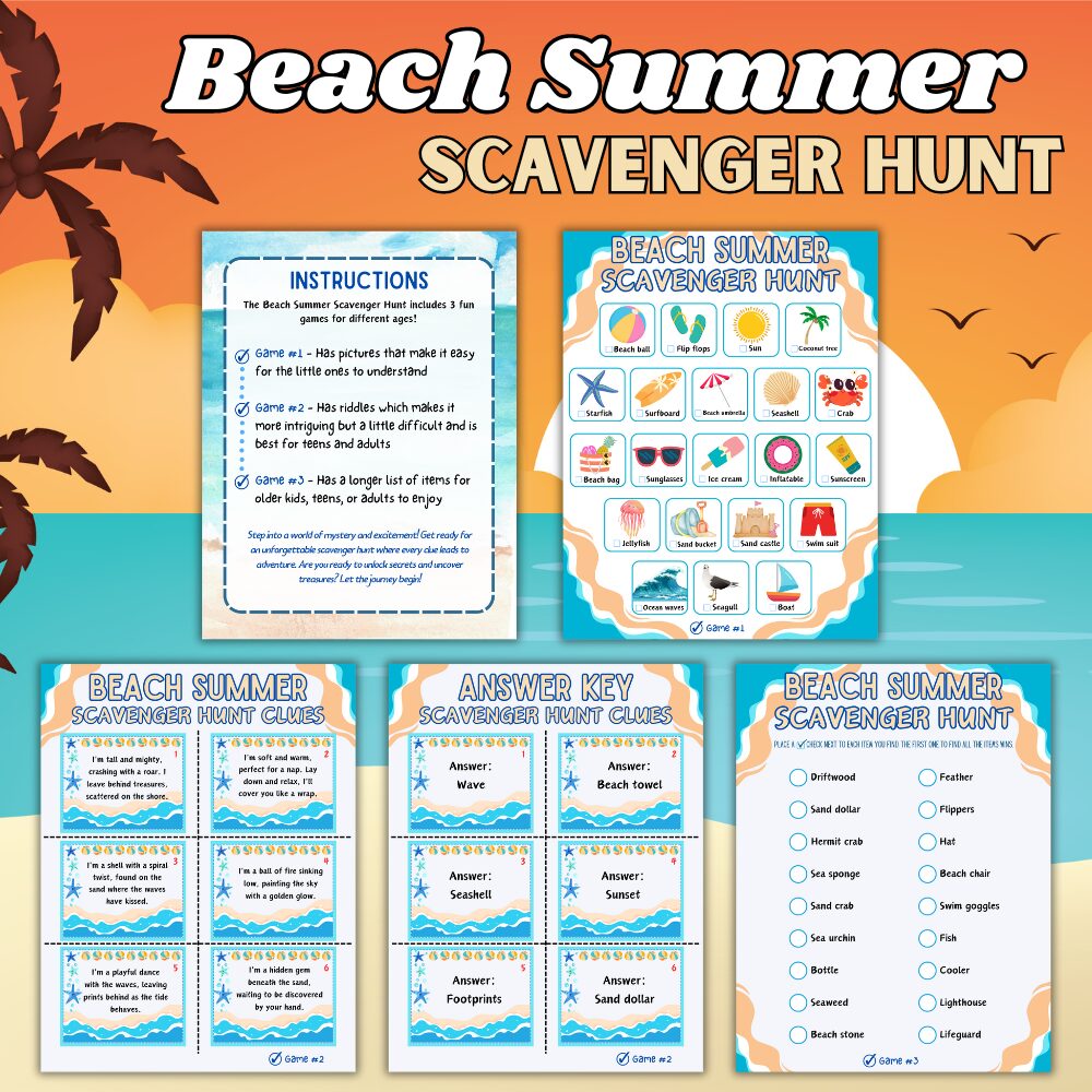 Beach Scavenger Hunt For Kids