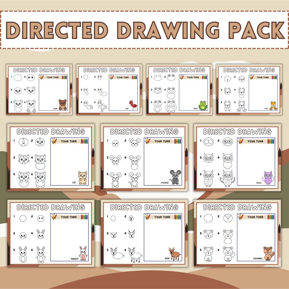 woodland directed drawings for kids