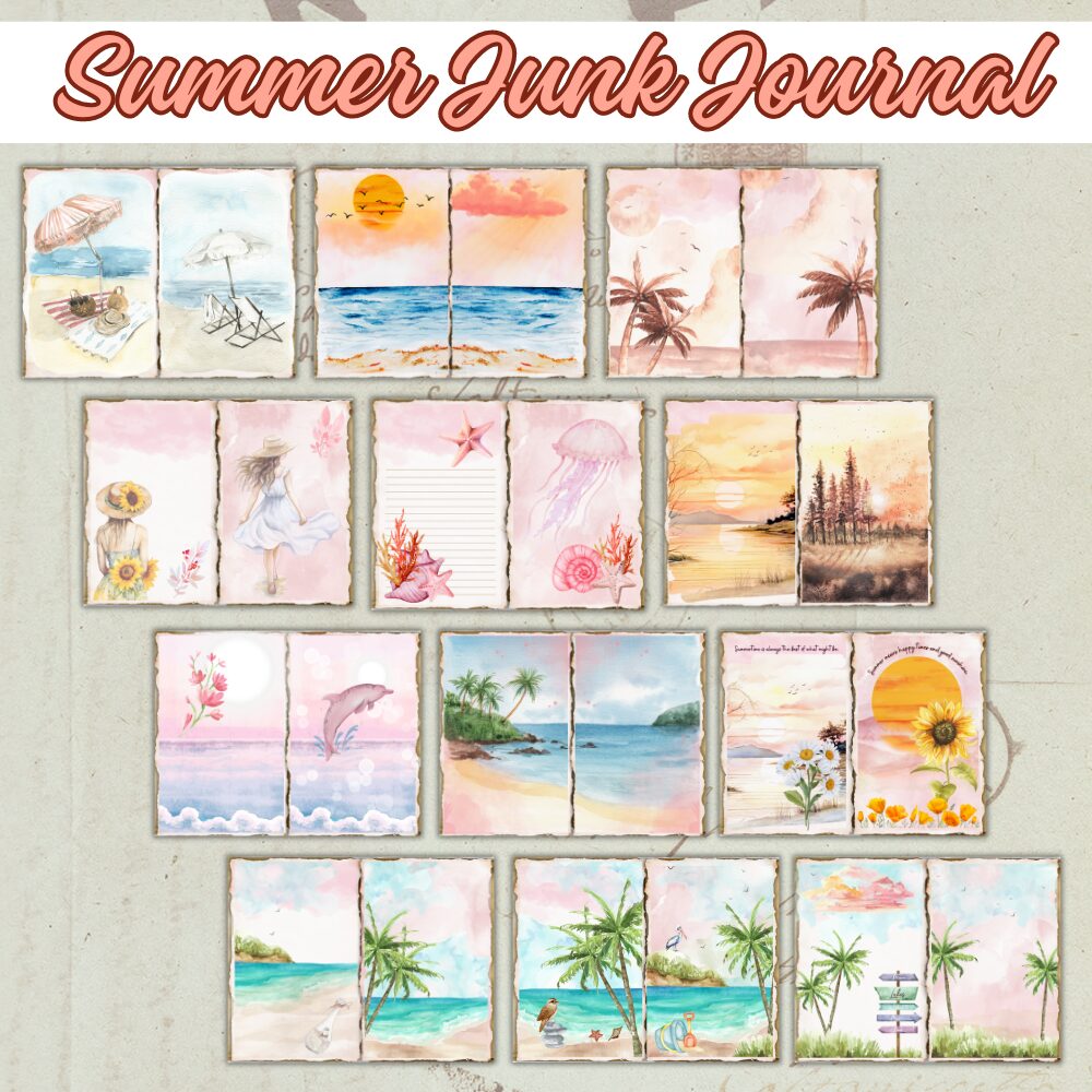 summer junk journal pages