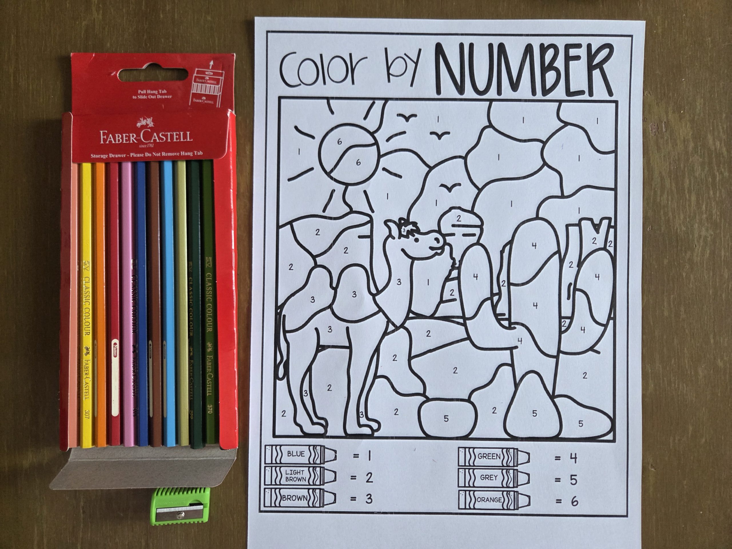camel color by number