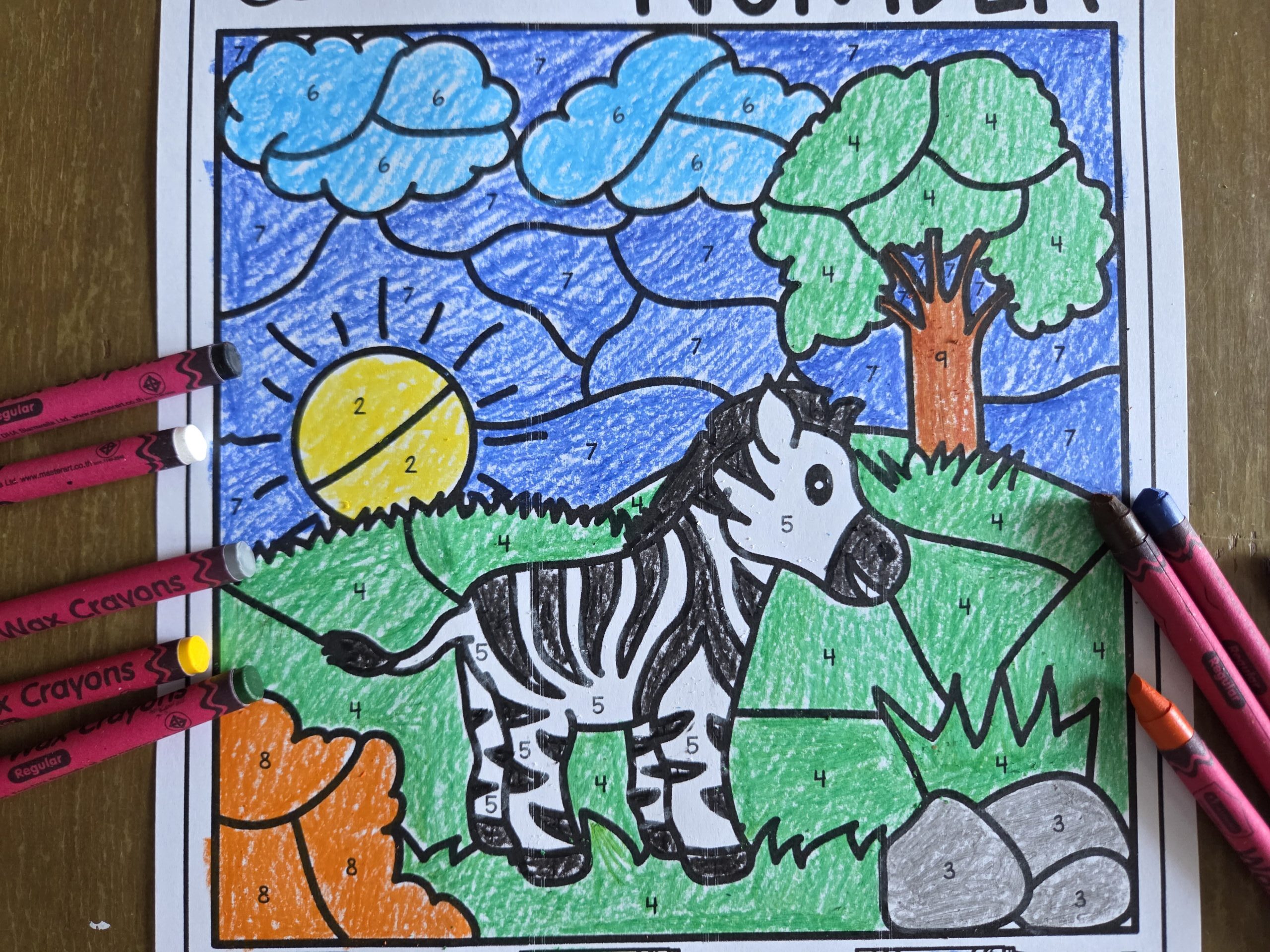 zebra habitat color by number printable