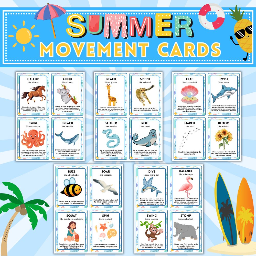 Summer Movement Cards For Kids